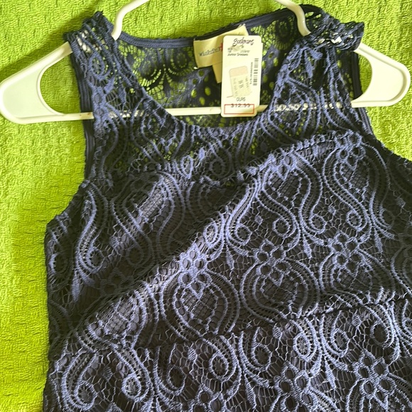 Elegant Navy Lace Dress - Picture 5 of 7